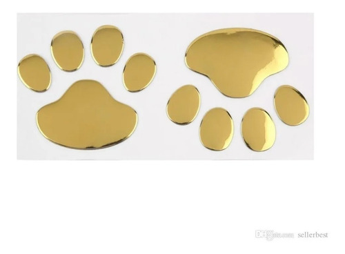 Imagen 1 de 3 de Par Calcomanias 3d Huellas Patitas De Perrito Auto Camioneta