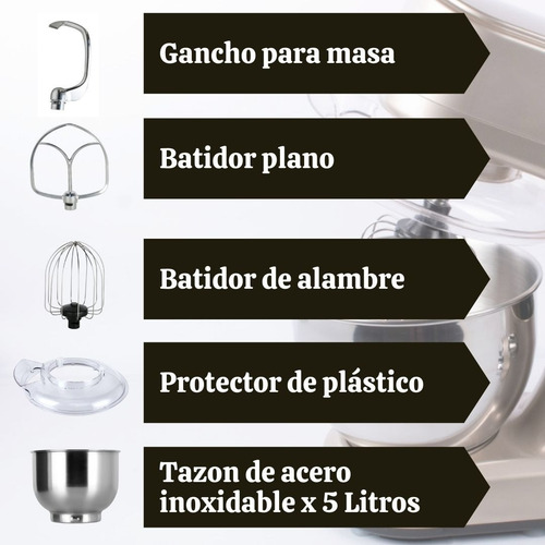 Batidora Plantearía De Pié Bowl Y Accesorios