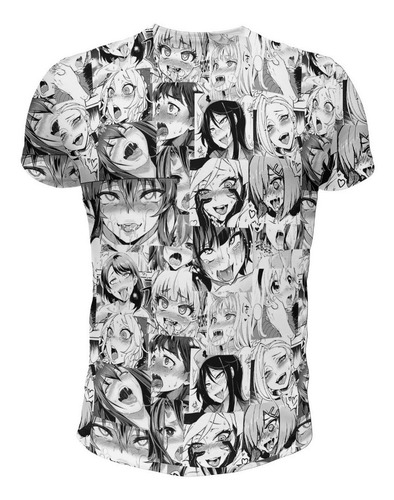 Imagen 2 de 2 de Remera Ahegao Estampada Completa (full Print)