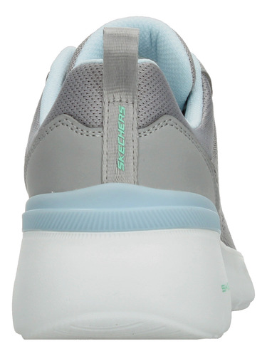 Tenis Dama Skechers Air Dynamight Gris Deportivo Entrenamiento Running Cintas Ajustables Para Mujer
