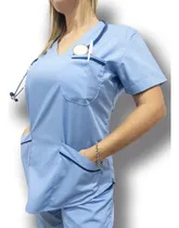 Comprar Ambos Médicos Mujer Tela Arciel. Celeste-azul Ambo Naty 3c