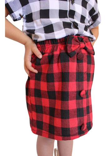 Saia Xadrez Infantil Festa Junina Menina Mini Diva Tendência