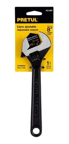 Llave Perico Ajustable 8´ Acero Pavonado Industrial 21823