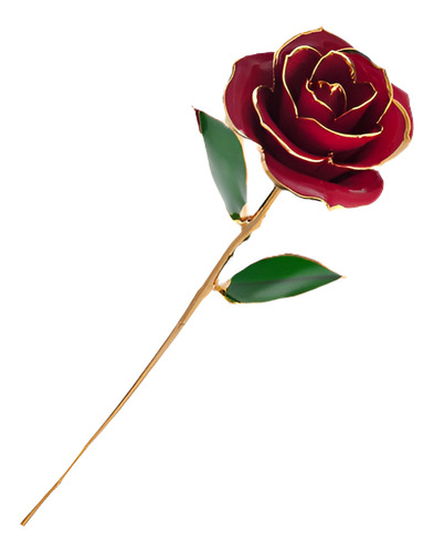 12 Largo Tallo Sumergido 24 K Hoja De Oro Acabado Real Rose