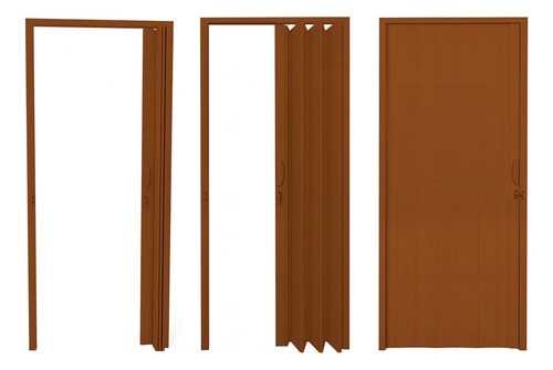 Porta Sanfonada Pvc Polifort 210cmx100cm Mogno F Cor Madeira
