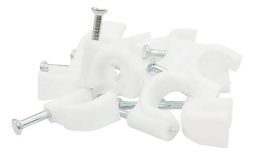 350 Grapas Para Cable Coaxial Rg6, 7 Mm Ancho De Cavidad, Cl Blanco