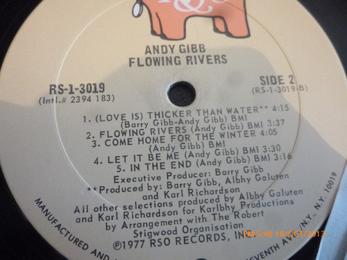 Vinilo Lp De Andy Gibb - Flowing Rivers (u87