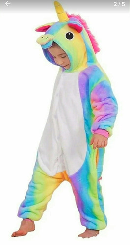 Imagen 3 de 7 de Pijama Kigurumi Enterito Disfraz Unicornio Lila Niños