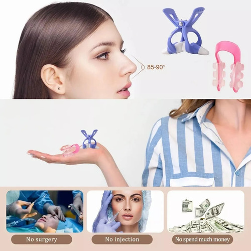Kit Corrector Nasal Clip Respingador De Nariz 10 Piezas Color Multicolor
