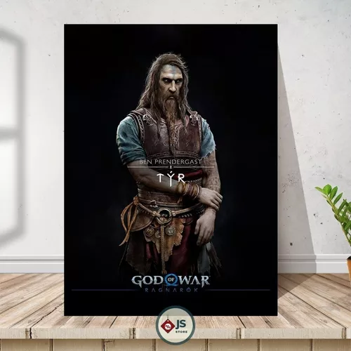 God Of War Ragnarök, Thor, Gamer, Quadro com Moldura 33x24cm