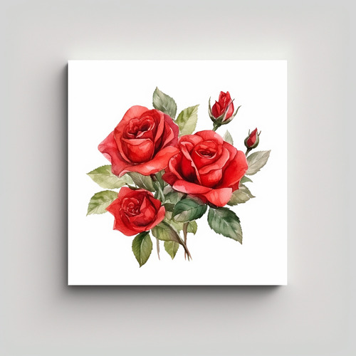 Cuadros Modernos Alegre Con Diseño De Rosas Rojas 20x20cm