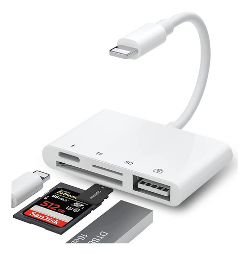 Adaptador Lightning Hub A 4k Hdmi, Tf Y Sd Para iPhone iPad