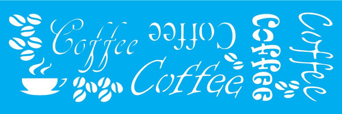 Stencil 10x30cm Tk0088 Cofee Café Toke De Arte