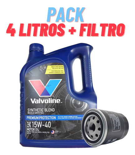 Aceite 15w40 Semi Sintético Valvoline Garrafa 4lts + Filtro