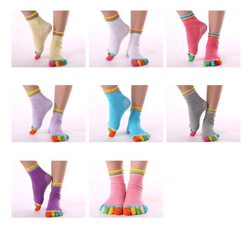 5 Pairs Calcetines De Cinco Dedos De Color