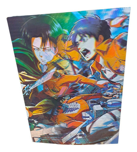 Afiches Plásticos Poster 3d Holografico Shingeki No Kyojin