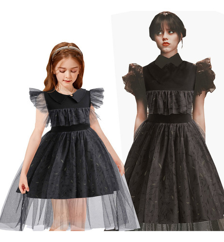 Aplicável A Vestido Melina Miércoles Addams Brujas Cosplay