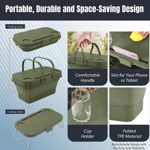 Cesta De Picnic Plegable Con Asa Cesta De Picnic Plegable Ce