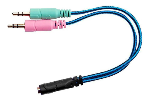 Cable Adaptador Audio 2 Miniplug Macho 3.5mm/1 Hembra 3.5mmu