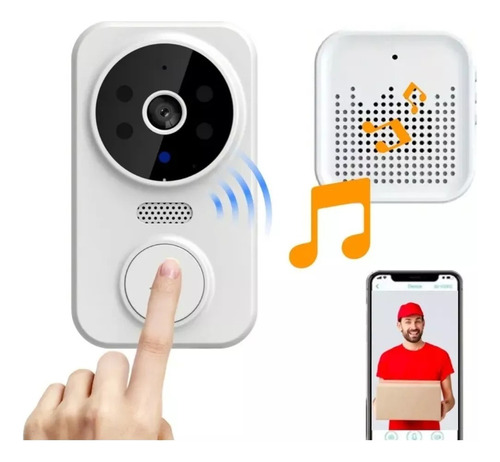Timbre Inteligente De Puerta Inalámbrico Con Lcd Cámara Wifi