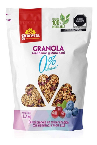 Granola Granvita Con Arandanos Y Mora Azul Sin Azúcar 1.2 Kg