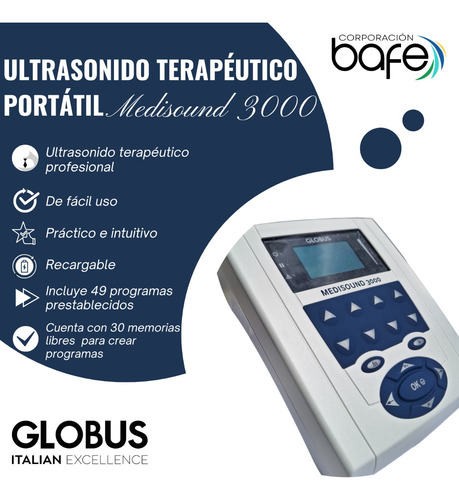Ultrasonido Terapéutico Portátil Globus Medisound 3000