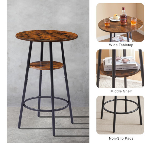 Mesa De Cocina Redonda Con Taburetes Para 2