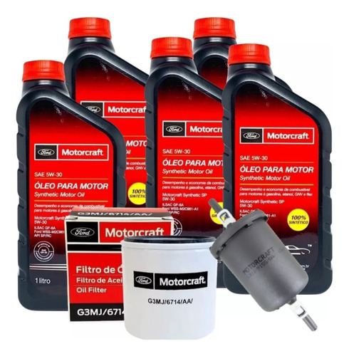 Kit Filtros + 5 Litros De Óleo 5w30 Motorcraft