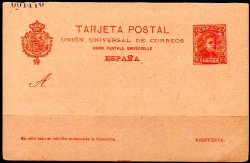 España 1901. Tarjeta E P De 10c Alfonso Xiii Cadete, Nueva