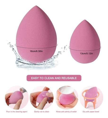 Juego De 6 Esponjas De Maquillaje De Terciopelo Y 4 Esponjas