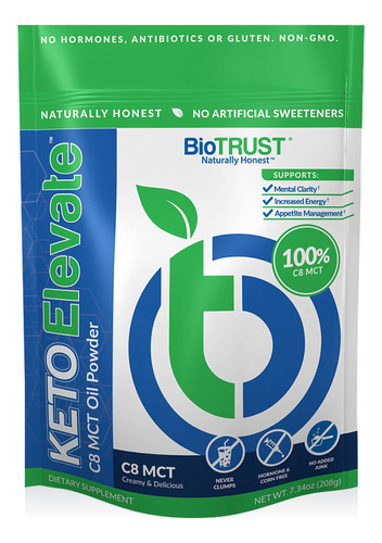 Biotrust Keto Elevate, Aceite Puro C8 Mct En Polvo, Suplemen