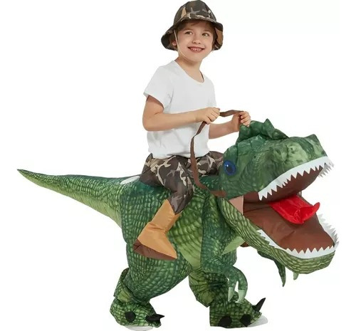 Disfraz Inflable De Dinosaurio Para Montar En T-rex 7a10 Años, Divertido Disfraz De Halloween Para Niños