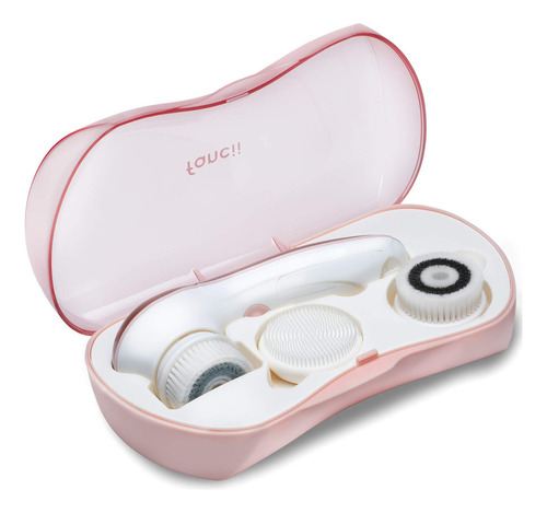 Waterproof Facial Cleansing Spin Brush Set With 3 Exfoliatin