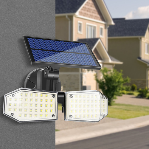 Lámpara De Pared Solar Con Sensor De Cuerpo Humano, Doble Ca
