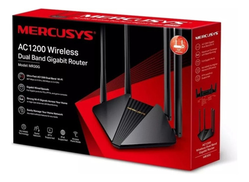 Router Mercusys Mr30g Ac1200 Doble Banda Full Gigabit 