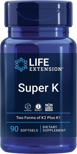 Life Extension Super K 4 Tipos Vitamina K 90 Softgels