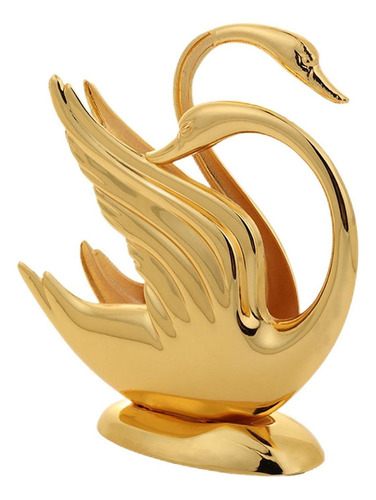 Estatuilla De Cisne Dorado, Servilletero De Metal,