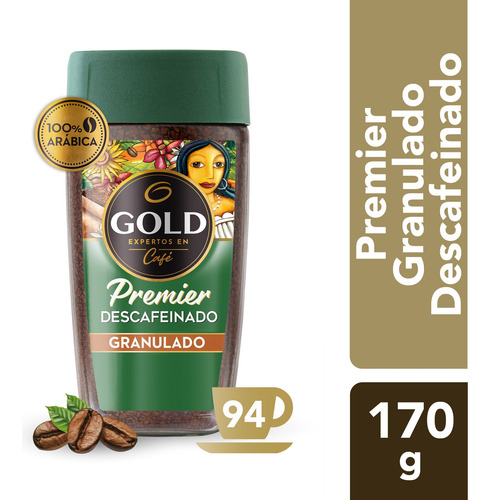 Cafe Gold Premier Granulado Descafeinado Frasco De 170g
