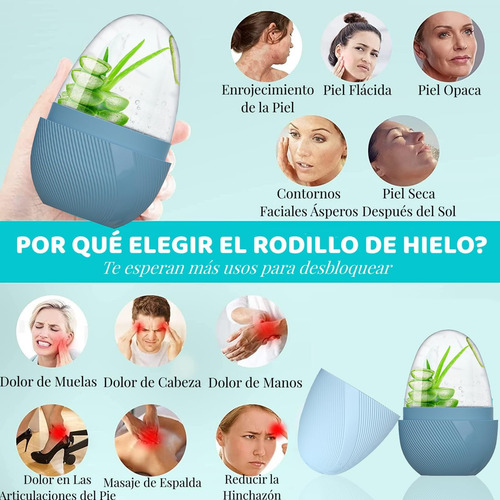 Rodillo Silicón Hielo Para Masaje Facial Reutilizable Cuidad