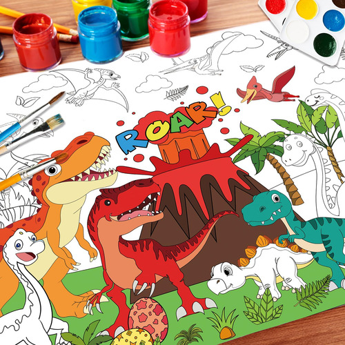 Póster Para Colorear Nicime Dinosaur 110 X 80 Cm Con Imagen