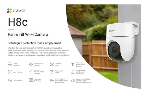 Camara Ip Wifi H8c 2k+ 4mp Auto-zoom Tracking Ia Ezviz