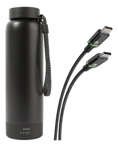 Tylt Power Bottle 2.0, All-in-one Bundle 24 Oz Stainless Ste