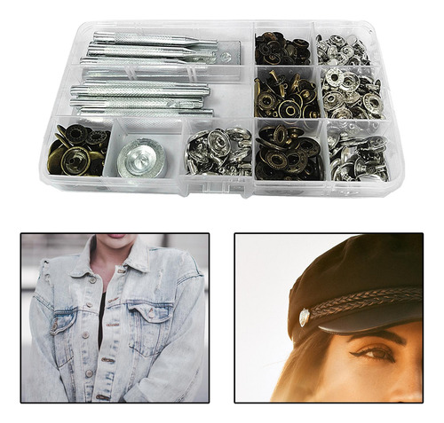 Kit De Cierres A Presión De Cuero Botones A Presión Cobre
