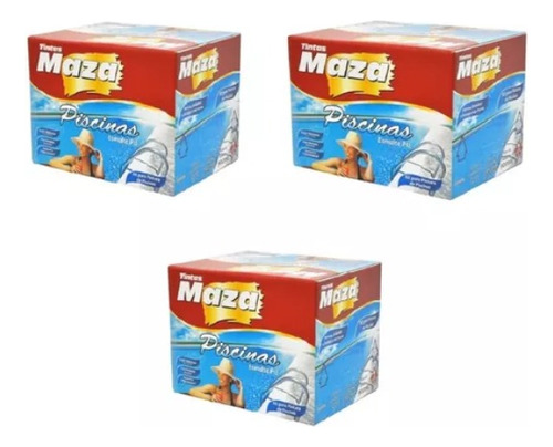 3 Kits Tinta Para Piscina Pu Azul Maza 4,5l X 3 = 13,5l 