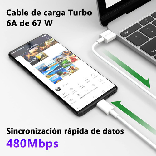 Allaceryvva® 90w Cargador Turbo Rapida 6a Type C para Xiaomi/Poco/Redmi Para Poco X7 Pro/Poco F6 5G Charger de 90 W/67 W/45 W/33 W/18 W