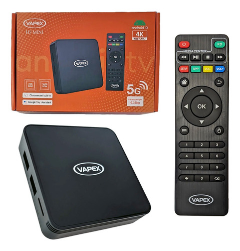 Tv Box Convertidor Smart Tv 2gb 16gb Android Tv Vapex Negro Estándar
