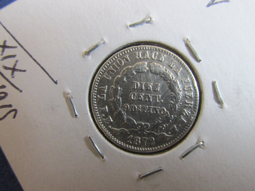 Moneda Bolivia 10 Centavos De Plata Año 1872 Siglo Xix (Usado)