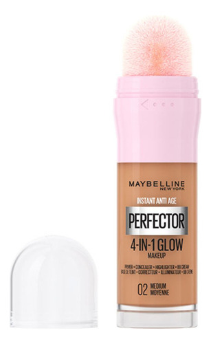 Base de maquillaje líquida Maybelline Instant anti age 4-IN-1 Glow Base 4 En 1 Maybelline Perfector Glow Tono Medium tono medium - 20mL 5.9g