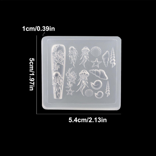 Molde De Silicona Para Uñas Con Diseño 3d De Mar