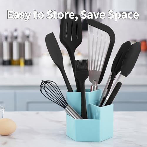 Juego De Utensilios De Cocina De Silicona Negra, Utensilio D